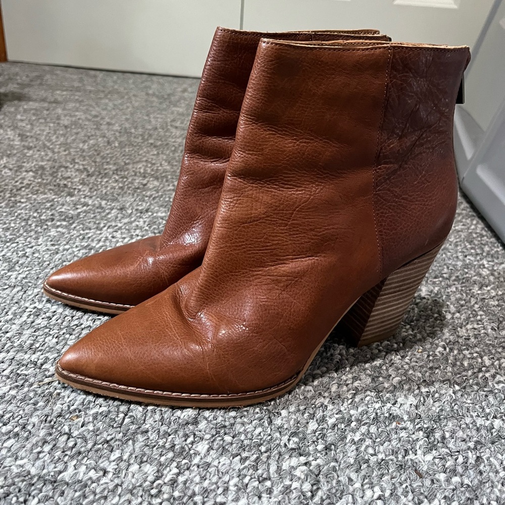 Lucky brand light brown leather booties